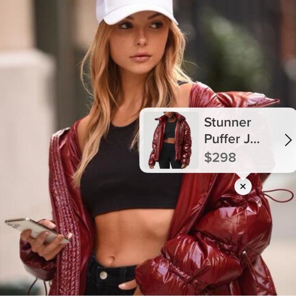 ALO Yoga Burgundy Puffer Jacket